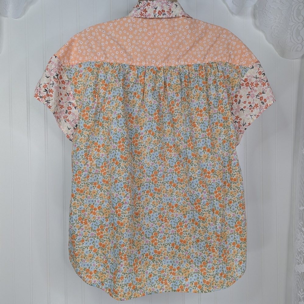AE American Eagle Floral Patchwork Camp Shirt S & M - Picture 11 of 15